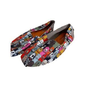 "BOBS" Dogs Pet Lover Foam Slip On Casual Shoes Walking Size 8.5 Wag Party‎